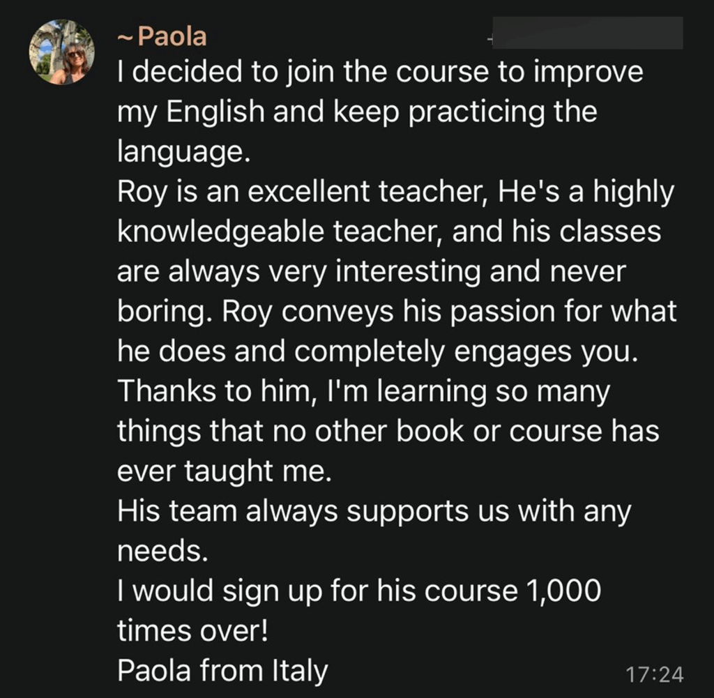 Student testimonial 3